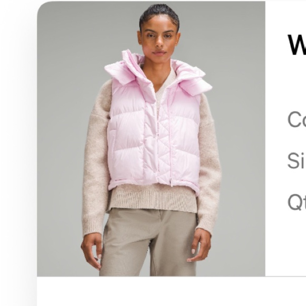 Lululemon Wunder Puff Cropped Vest